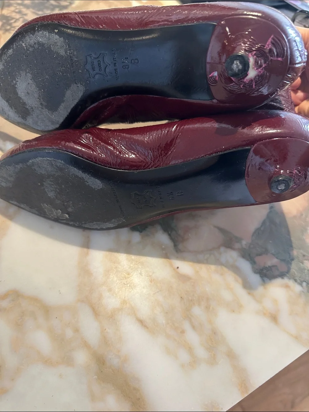 Sigerson Morrison Burgundy Patent Leather Pointed-Toe Mid-Calf Boots
